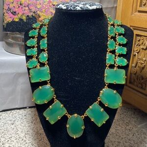 Glamorous Kate Spade Coated confetti Giverny Green Statement Collar Necklace